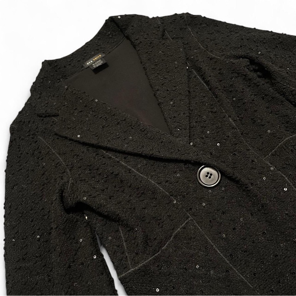 eva varro Black Single-Button Embellished Blazer - Picture 3 of 4